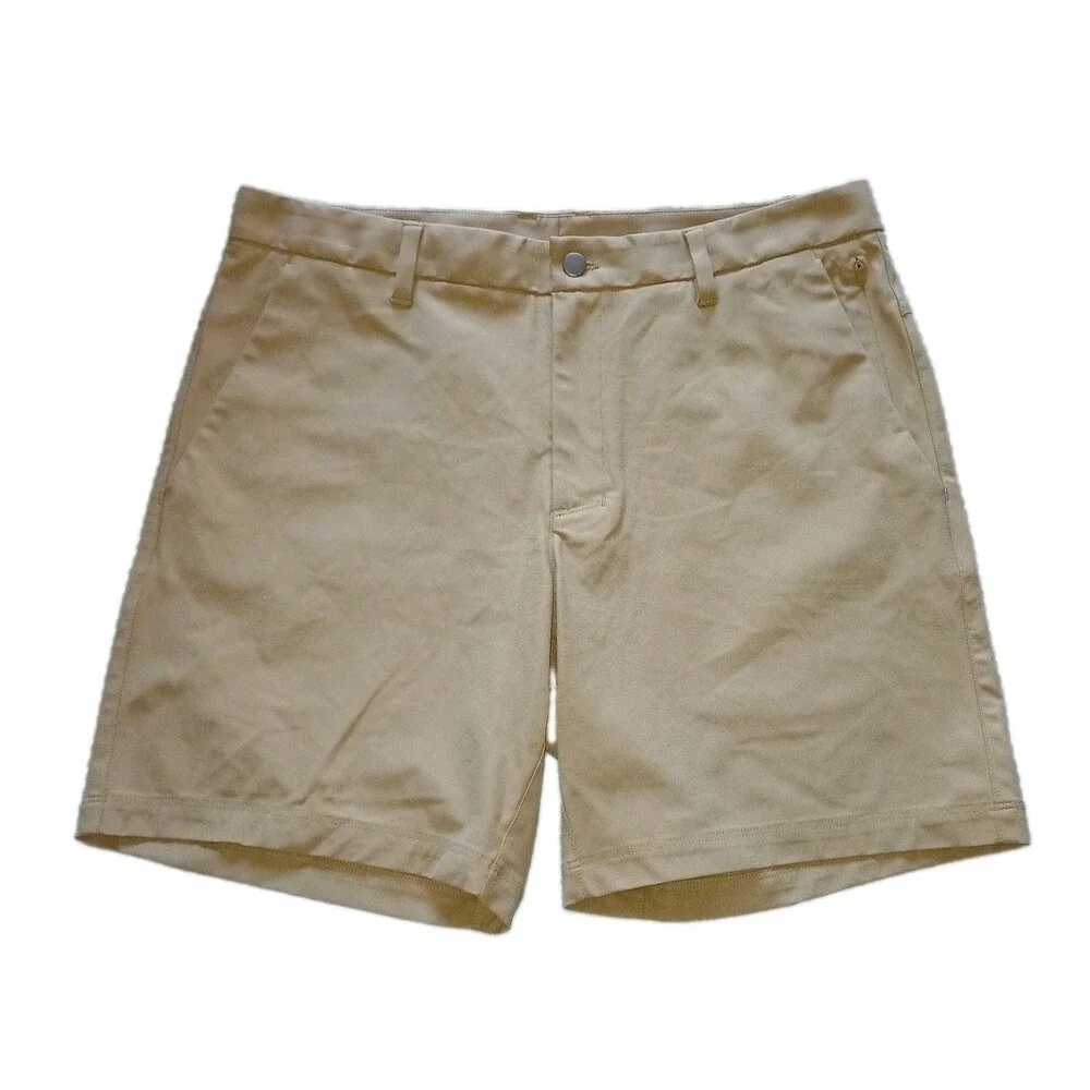 CRZ YOGA Womens 34W L Minimalist Casual Career Zipper Pockets Tan Beige Shorts